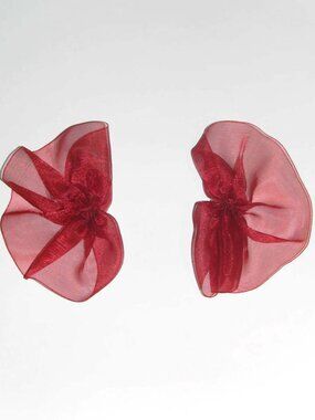 Paloma Wool Big Celine Earrings in Wine Red - Chiffon Statement Earrings